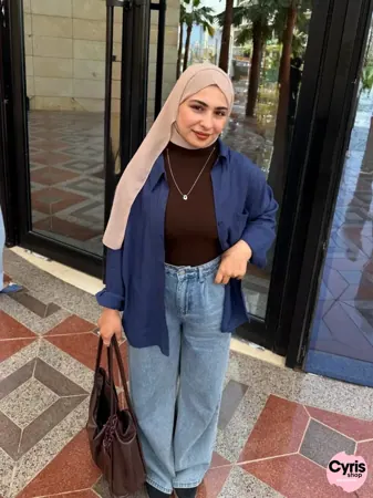 3-piece combo navyblue button-down shirt with wide leg pants and brown crop top — view 2