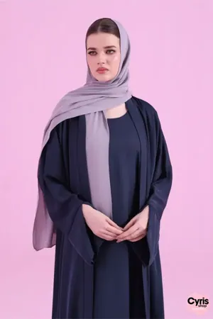 Basic Kimono Style Abaya - Navy Blue