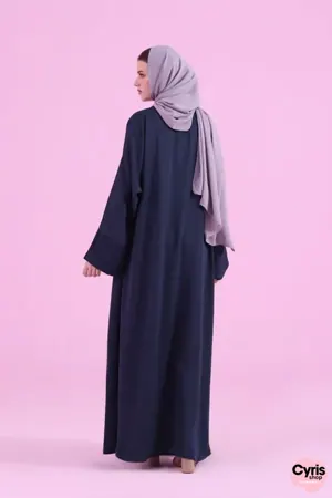 Basic Kimono Style Abaya - Navy Blue — view 3