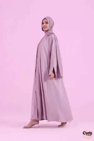 Basic Kimono Style Abaya - Nude Pink — view 3
