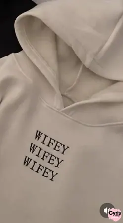 Beige Hoodie – Wifey Wifey Minimalist Text Print