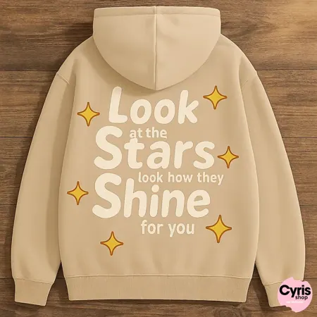 Beige Starry sky Hoodie