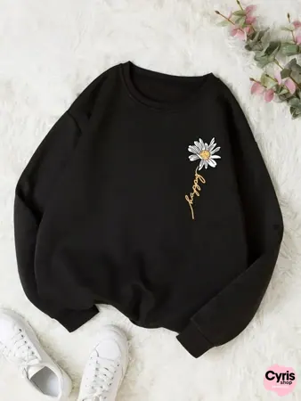 Black Daisy "Flower Love" Sweatshirt
