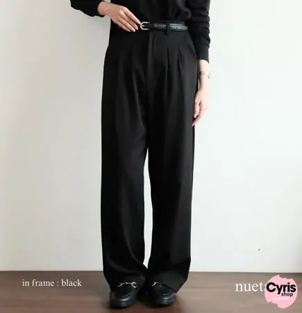 Black High-Waist Wide-Leg Pants – Timeless Formal Essential