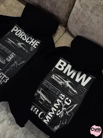 Black Hoodie – BMW 8 Series Car Graphic Design