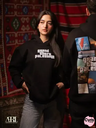Black Hoodie – Free Palestine Minimalist Front Print