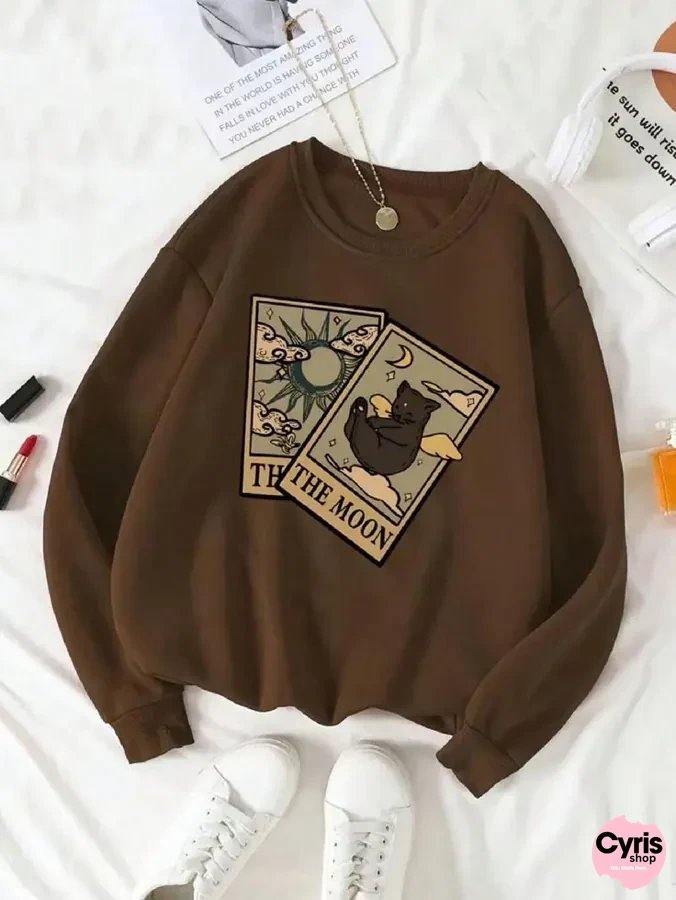 Brown Vintage Graphic Oversized Sweatshirt