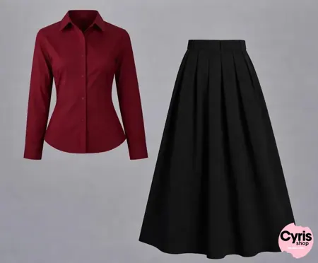 Button-Down Shirt & Skirt Combo (2-Piece)