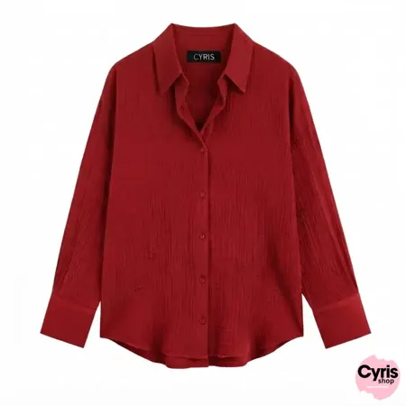 Cherry Red Button-Down Shirt