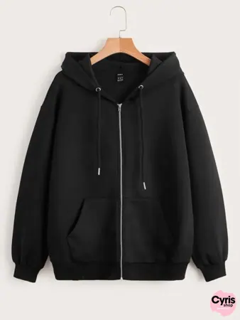 Classic Black Zip-Up Hoodie