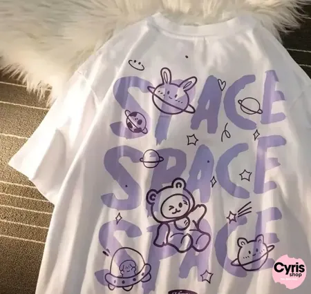 Cosmic Bear Graphic T-Shirt Dreamy & Fun — view 2
