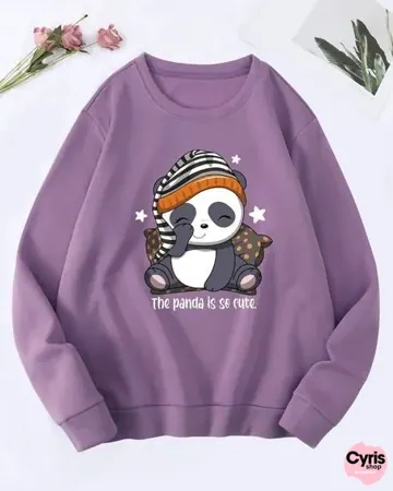 Cozy Panda Purple Sweatshirt