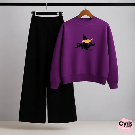 Daffy Duck Purple Sweatshirt & Trouser Combo