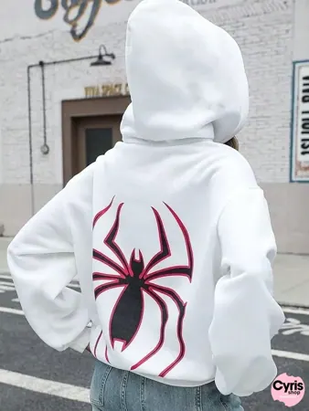 Dark Spider Web Hoodie – GothicWhite