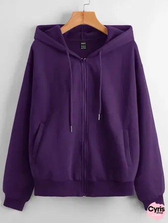 Deep Purple Zip-Up Hoodie