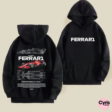 Ferrari Racing Graphic Hoodie – Luxury Sports Car Street Style