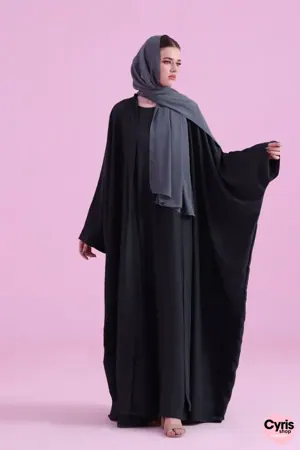 Flowy Farasha Cut Abaya - BLack