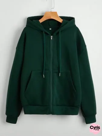 Forest Green Zip-Up Hoodie
