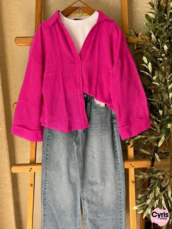 Fuchsia Pink Button-Down Shirt 3-piece combo