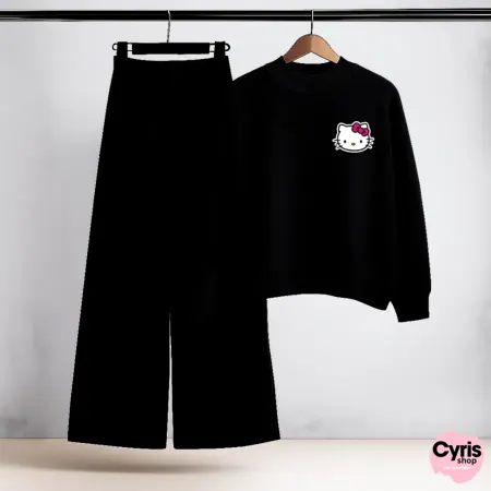 Hello Kitty Black Sweatshirt & Trouser Set