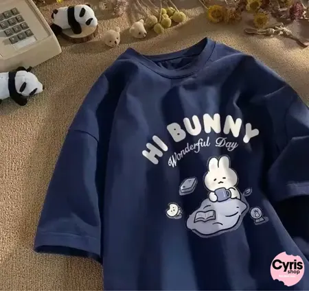 Hi Bunny Tee - Blue