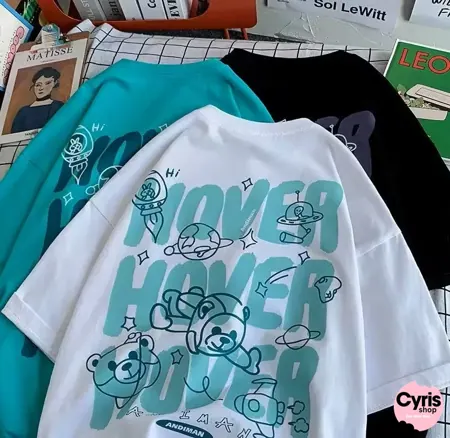 Hover Bear Graphic T-Shirt – Chill & Cozy