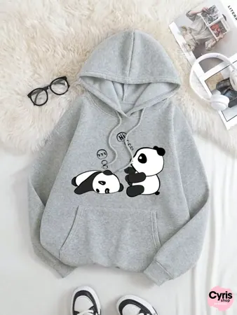 Kawaii Panda Hoodie for Men & Women – Soft Fleece Streetwear