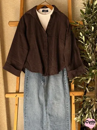 Chocolate Brown Button-Down Shirt 3-piece combo — view 2