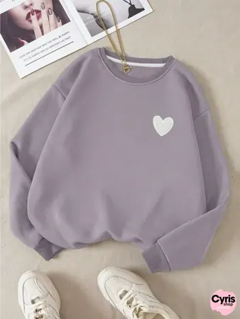 Lavender side heart sweatshirt