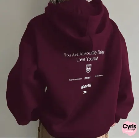 Maroon Hoodie with Back Print Graphic