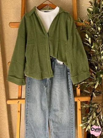 Olive green Button-Down Shirt 3-piece combo