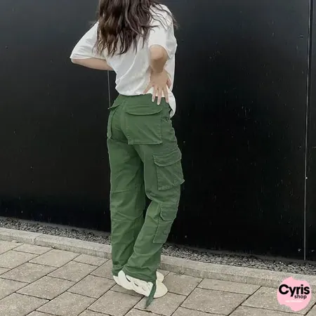 Olive Green Multi-Pocket Cargo — view 2