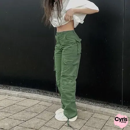 Olive Green Multi-Pocket Cargo — view 3