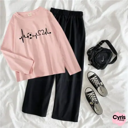 Pink "Always 24" T-shirt & Trouser Combo - Everyday Cozy Fit