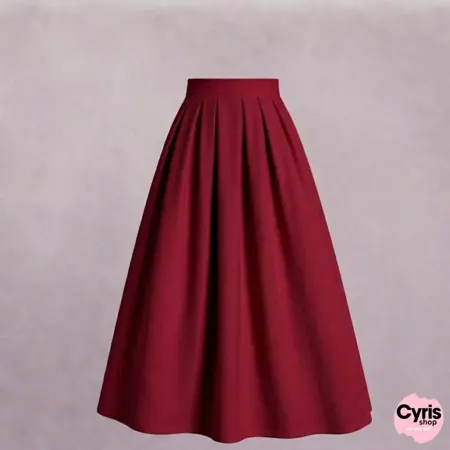 Red premium pleated skirt