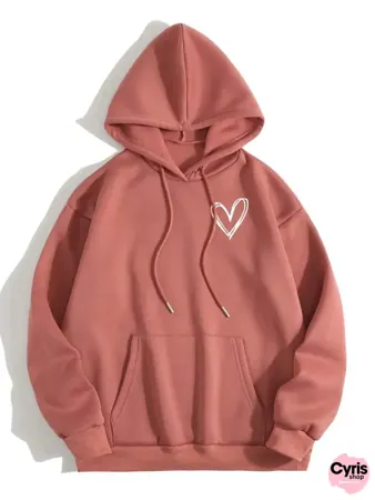 Rose Pink Heart Hoodie