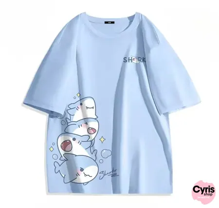Shark Squad T-Shirt Playful Sea Creatures sky blue