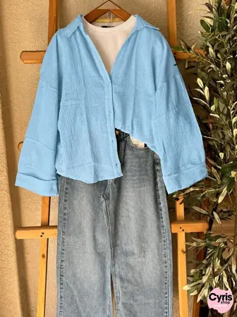 Sky blue Button-Down Shirt 3-piece combo — view 2