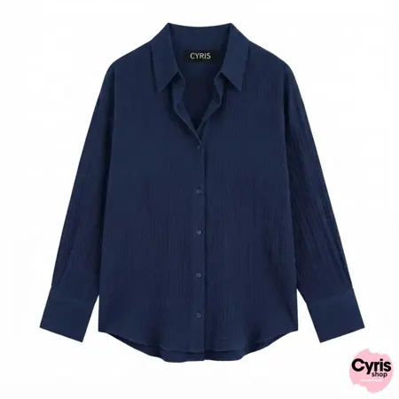Navy Blue Button-Down Shirt