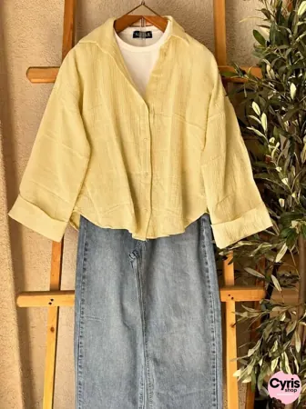 sunbeam yellow button down shirt combo