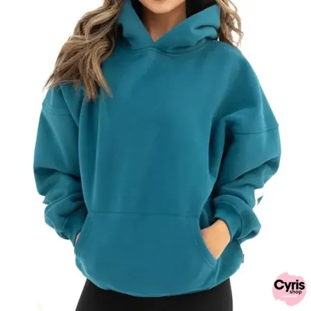 Teal Oversized Fleece Hoodie