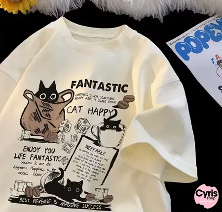 White- Fantastic Cat Tee