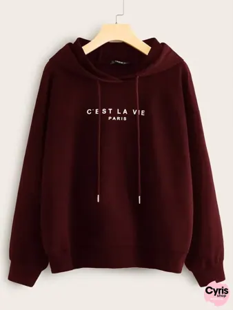 Wine Red “C’EST LA VIE Paris” Hoodie