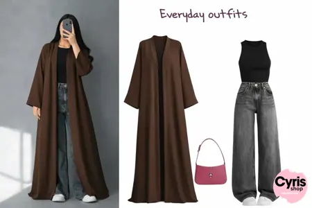 Mocha Brown Everyday Abaya Combo