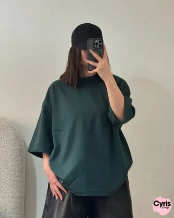 CYRIS Oversized Tee – Forest Green — view 2